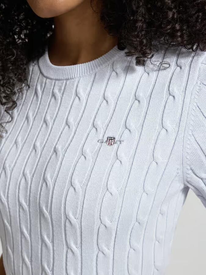 Gant Gebreid shirt met Kabelpatroon en Labelstitching - Foto 2