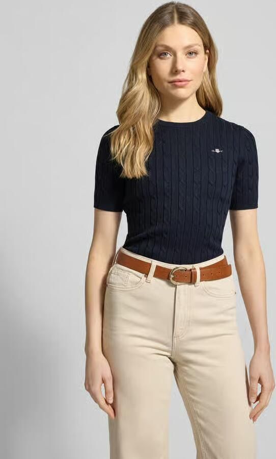 Gant Gebreid shirt met Kabelpatroon en Labelstitching - Foto 4