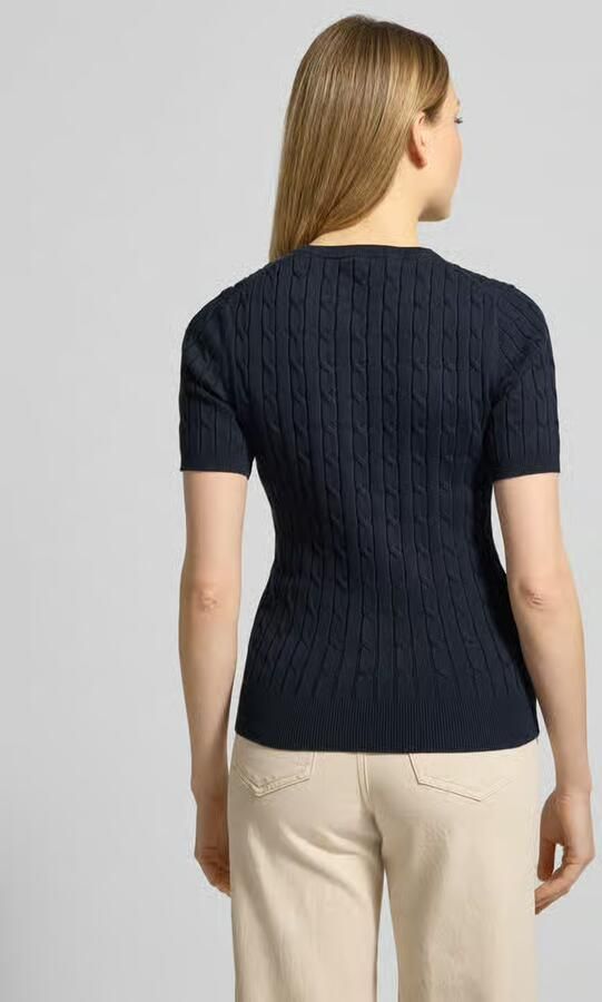 Gant Gebreid shirt met Kabelpatroon en Labelstitching