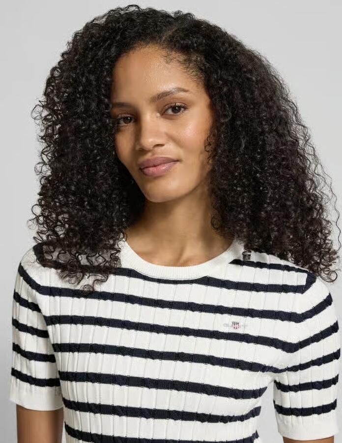 Gant Gebreid shirt met Ronde hals en Labelstitching - Foto 2