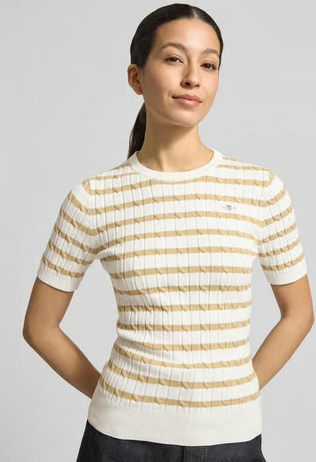 Gant Gebreid shirt met Ronde hals en Labelstitching - Foto 2