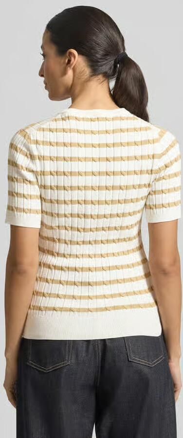Gant Gebreid shirt met Ronde hals en Labelstitching