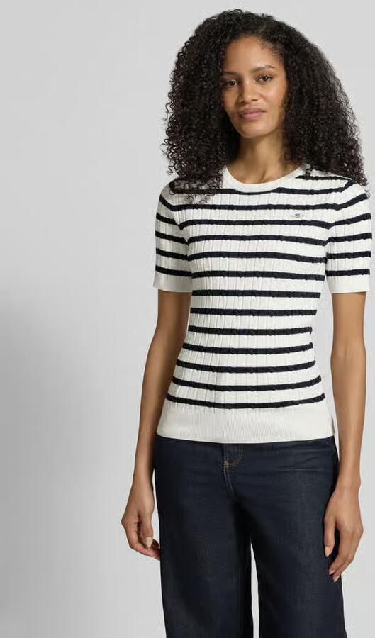 Gant Gebreid shirt met Ronde hals en Labelstitching - Foto 3