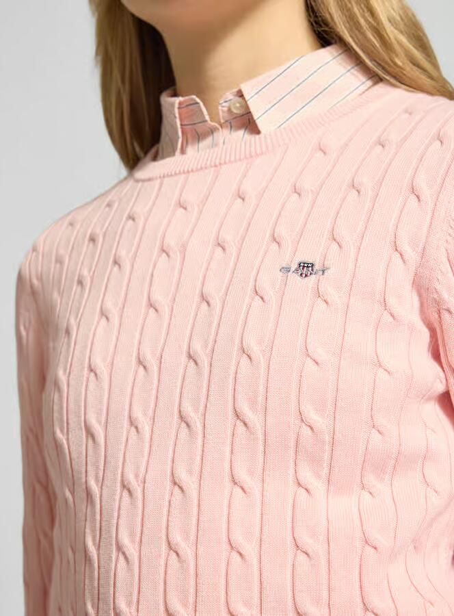 Gant Gebreide pullover met kabelpatroon en labelstitching - Foto 2