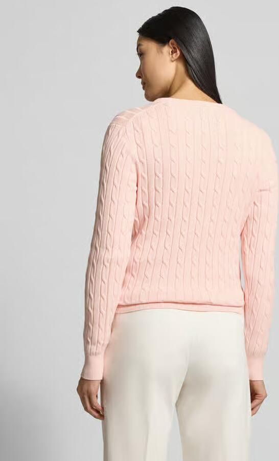 Gant Gebreide pullover met kabelpatroon en labelstitching - Foto 2