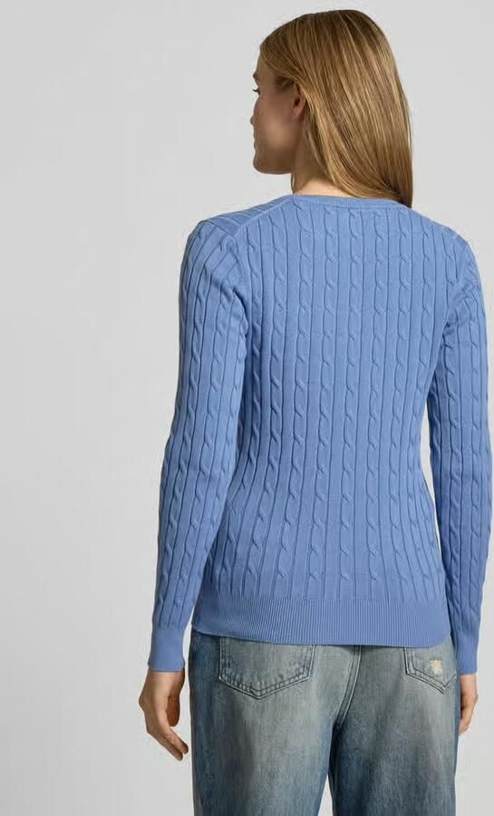Gant Gebreide pullover met kabelpatroon en labelstitching