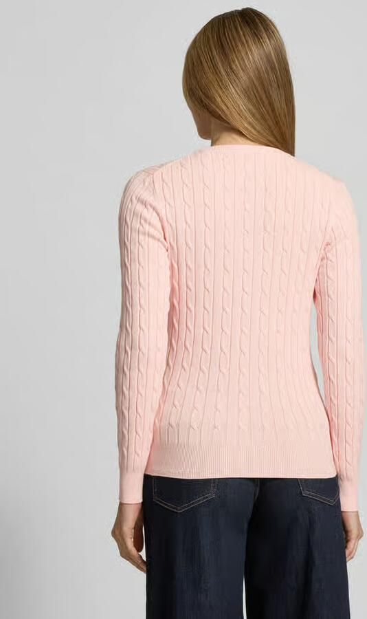 Gant Gebreide pullover met kabelpatroon en labelstitching