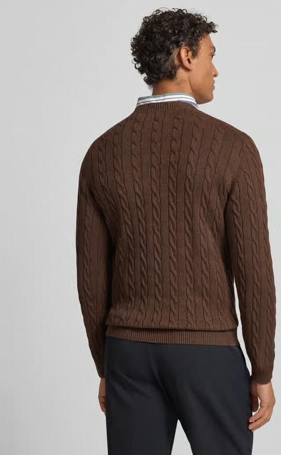 Gant Gebreide pullover met kabelpatroon en labelstitching - Foto 3