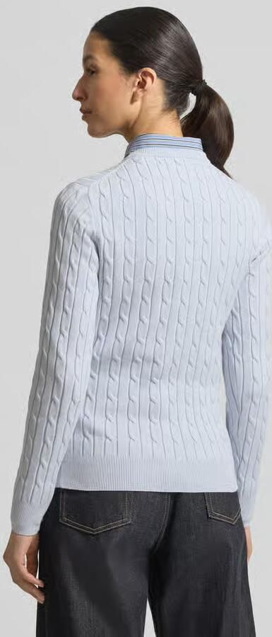 Gant Gebreide pullover met kabelpatroon en labelstitching - Foto 3