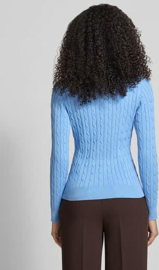Gant Gebreide pullover met kabelpatroon en labelstitching
