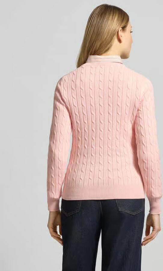 Gant Gebreide pullover met kabelpatroon en labelstitching - Foto 3