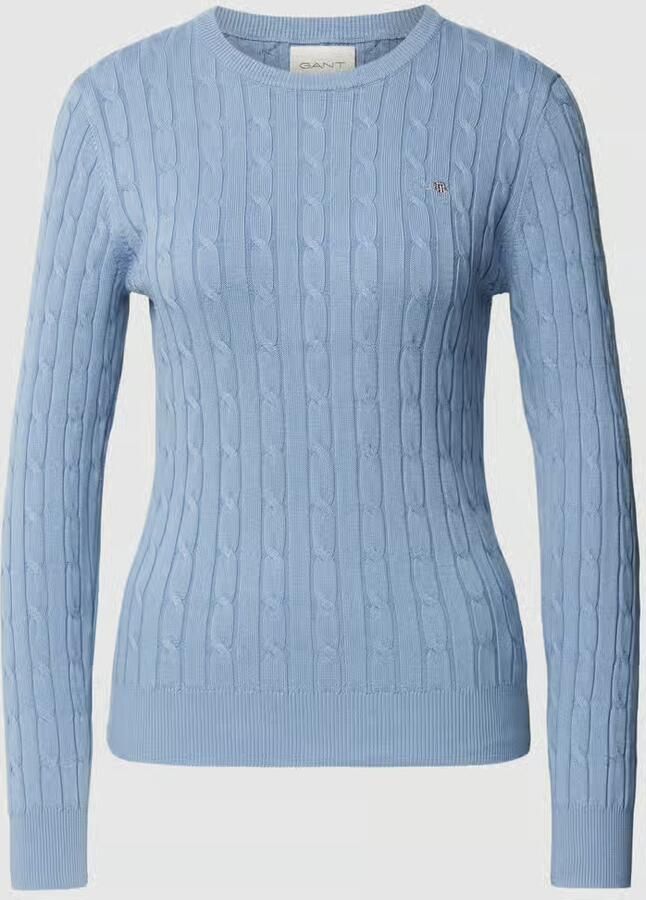 Gant Gebreide pullover met kabelpatroon