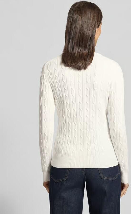 Gant Gebreide trui Stretch Cotton Cable C-Neck met logoborduursel op borsthoogte - Foto 8