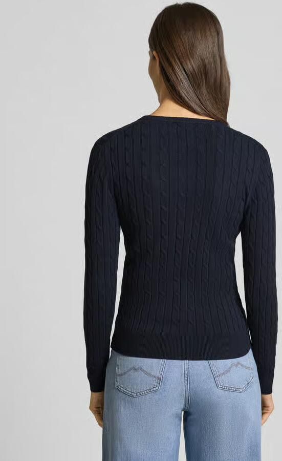 Gant Gebreide trui Stretch Cotton Cable C-Neck met logoborduursel op borsthoogte - Foto 14