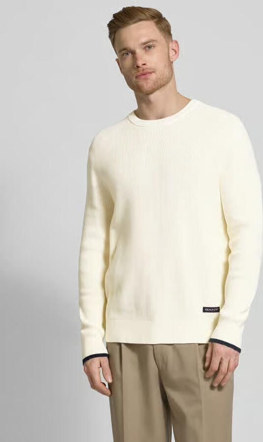 Gant Gebreide pullover met labelpatch - Foto 2