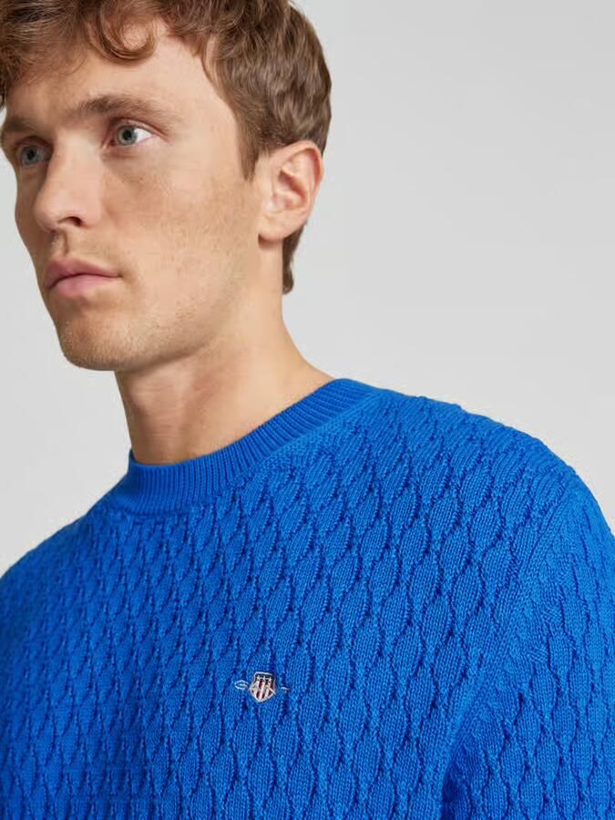 Gant Gebreide pullover met labelstitching - Foto 2