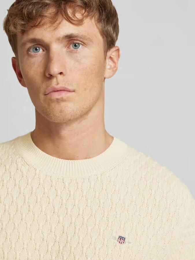 Gant Gebreide pullover met labelstitching - Foto 2