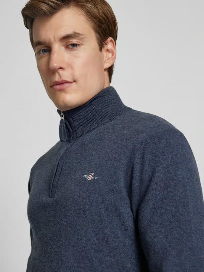 Gant Regular fit pullover in gebreide look van zuiver lamswol - Foto 4