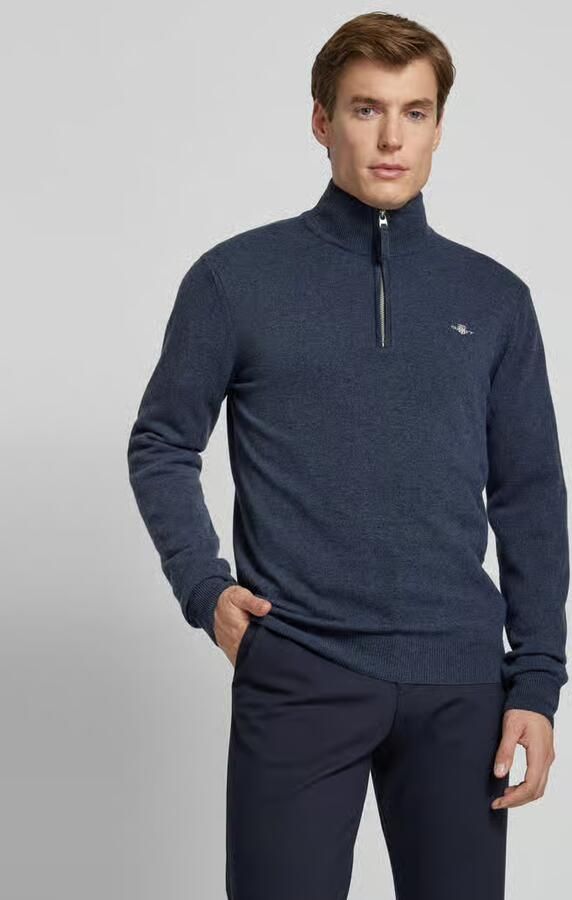 Gant Regular fit pullover in gebreide look van zuiver lamswol - Foto 8