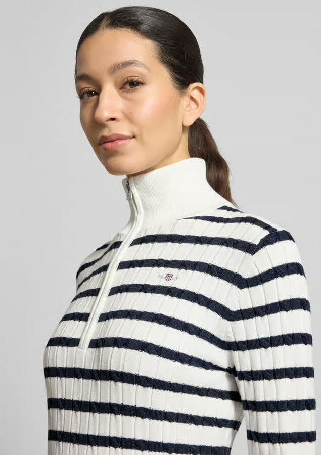 Gant Gebreide pullover met opstaande kraag en ritssluiting - Foto 2