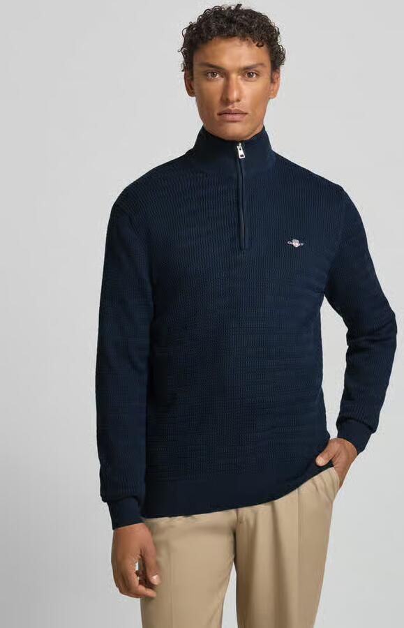 Gant Gebreide pullover met opstaande kraag en ritssluiting - Foto 13