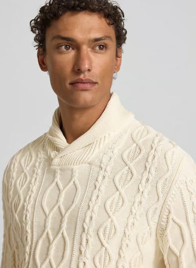 Gant Gebreide pullover met ribboorden - Foto 2