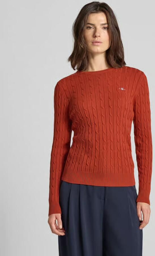 Gant Gebreide pullover met ribboorden - Foto 2