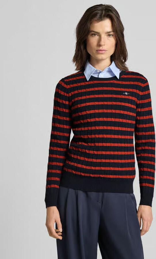 Gant Gebreide pullover met ribboorden - Foto 2