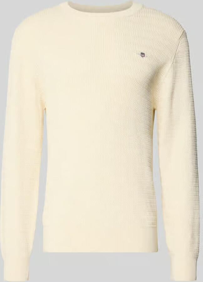 Gant Gebreide pullover met structuurmotief en labelstitching