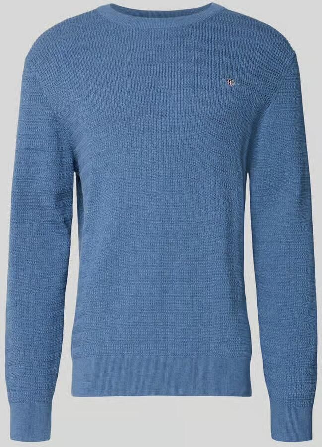 Gant Gebreide pullover met structuurmotief en labelstitching