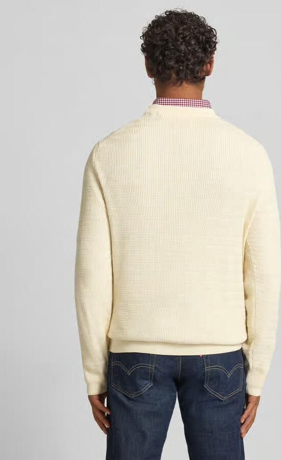 Gant Gebreide pullover met structuurpatroon en labelstitching - Foto 3