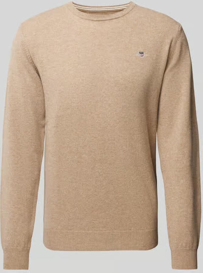 Gant Gebreide pullover van zuivere lamswol met ribboorden - Foto 2