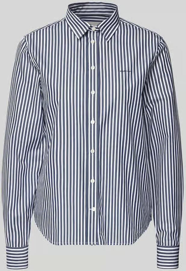 Gant Overhemdblouse REG POPLIN STRIPED SHIRT met een klein geborduurd logo op de borst - Foto 15