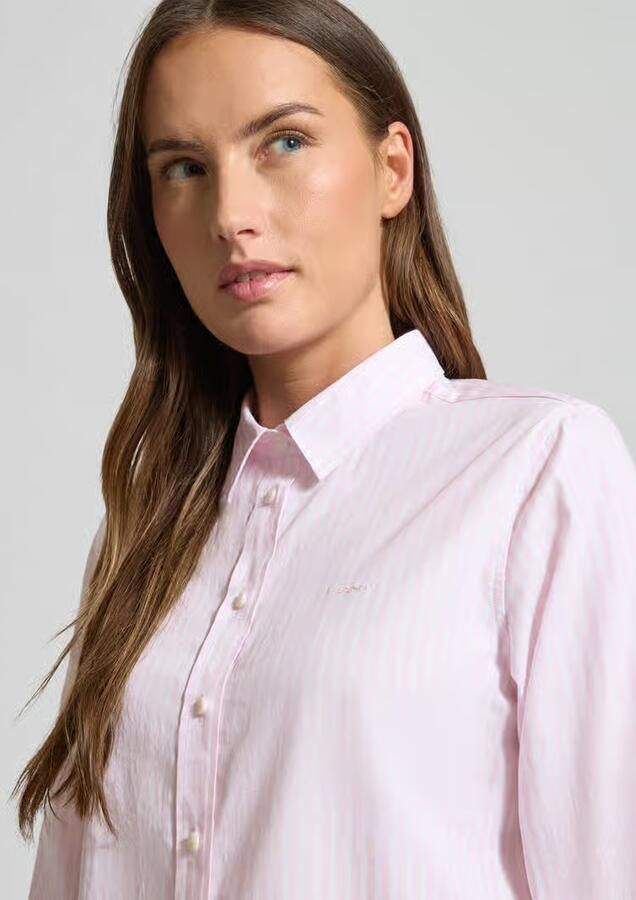Gant Overhemdblouse REG POPLIN STRIPED SHIRT met een klein geborduurd logo op de borst - Foto 13