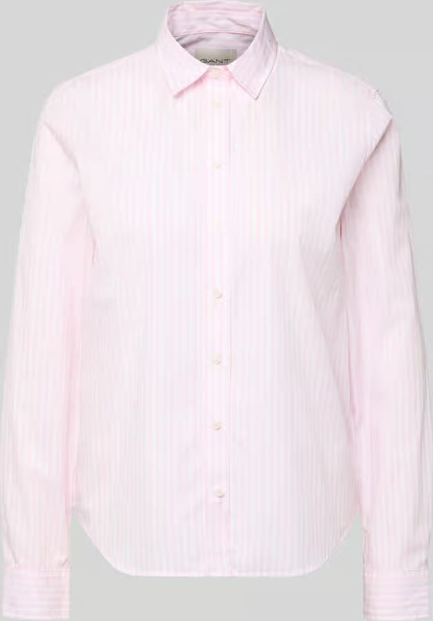 Gant Overhemdblouse REG POPLIN STRIPED SHIRT met een klein geborduurd logo op de borst - Foto 12