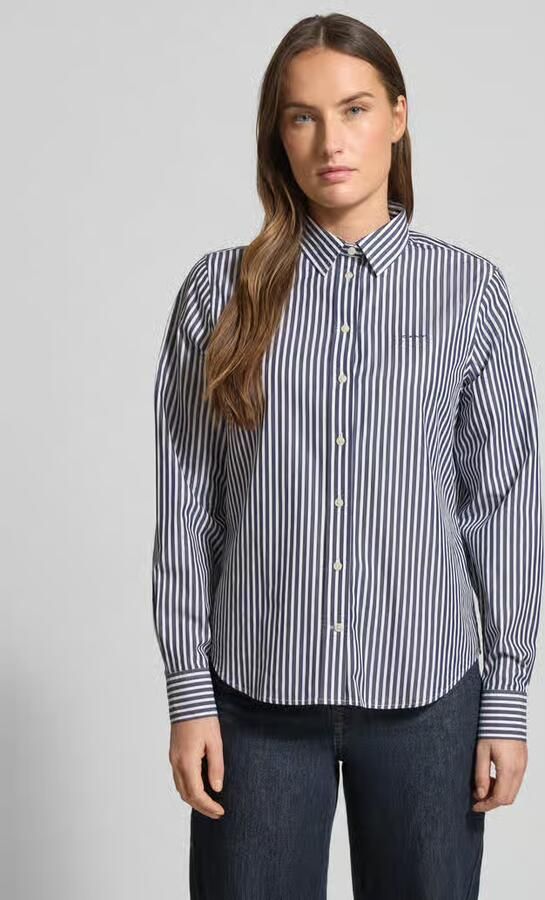 Gant Overhemdblouse REG POPLIN STRIPED SHIRT met een klein geborduurd logo op de borst - Foto 20