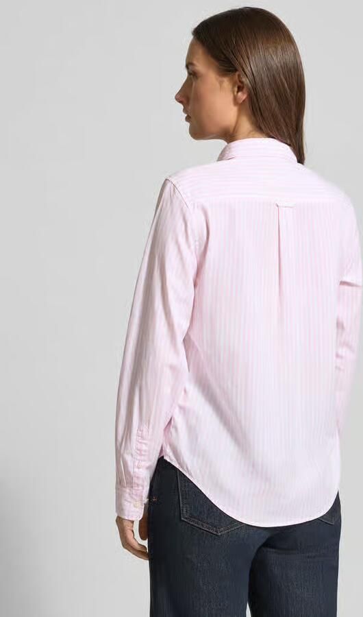 Gant Overhemdblouse REG POPLIN STRIPED SHIRT met een klein geborduurd logo op de borst - Foto 12
