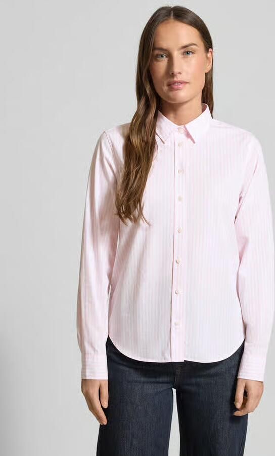 Gant Overhemdblouse REG POPLIN STRIPED SHIRT met een klein geborduurd logo op de borst - Foto 11