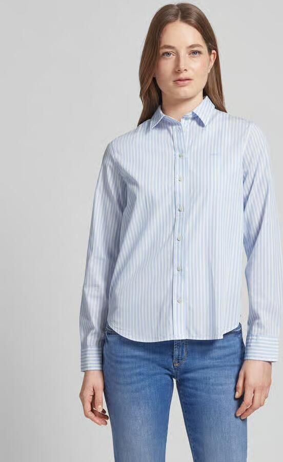 Gant Overhemdblouse REG POPLIN STRIPED SHIRT met een klein geborduurd logo op de borst - Foto 19