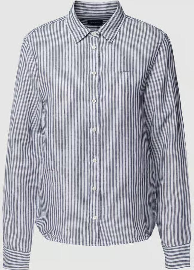 Gant Overhemdblouse van puur linnen met streepmotief