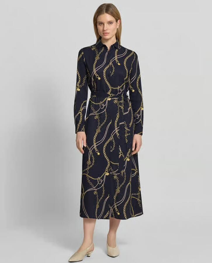 Gant Overhemdjurk van viscose met strikceintuur - Foto 3