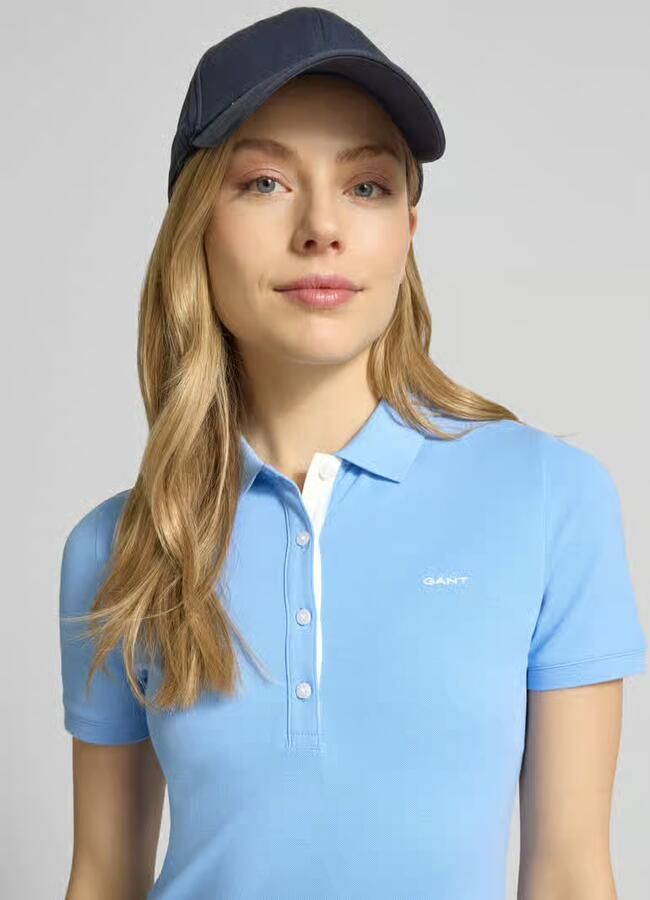 Gant regular fit blouse van mix van katoen en linnen met opstaande kraag - Foto 11