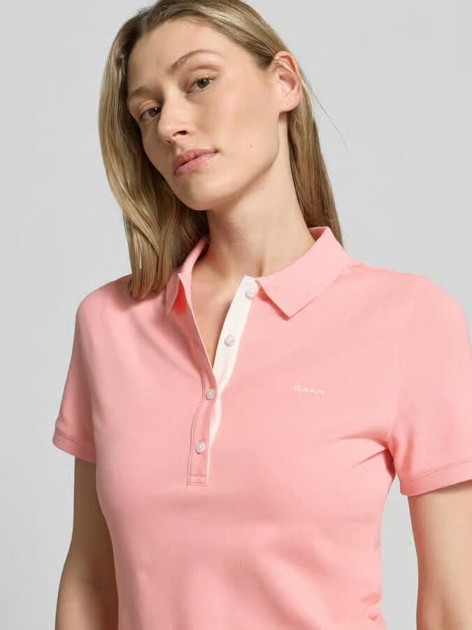 Gant regular fit blouse van mix van katoen en linnen met opstaande kraag - Foto 9