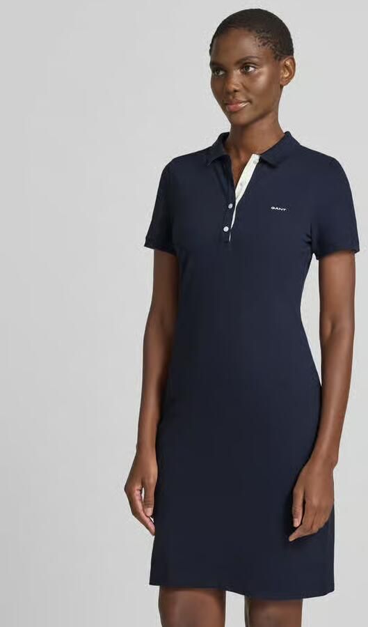 Gant Polojurk tot op de knie met labelstitching - Foto 10