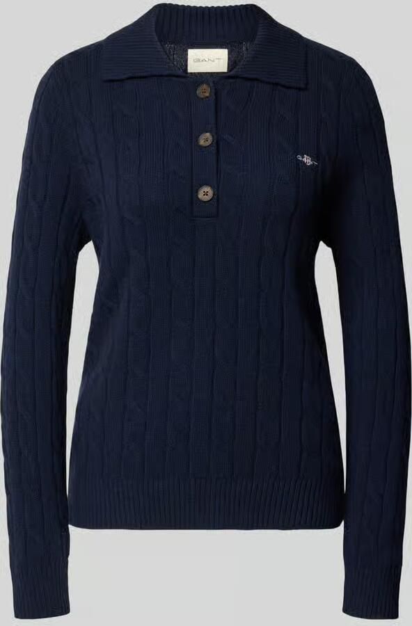 Gant Pullover van wol met polokraag
