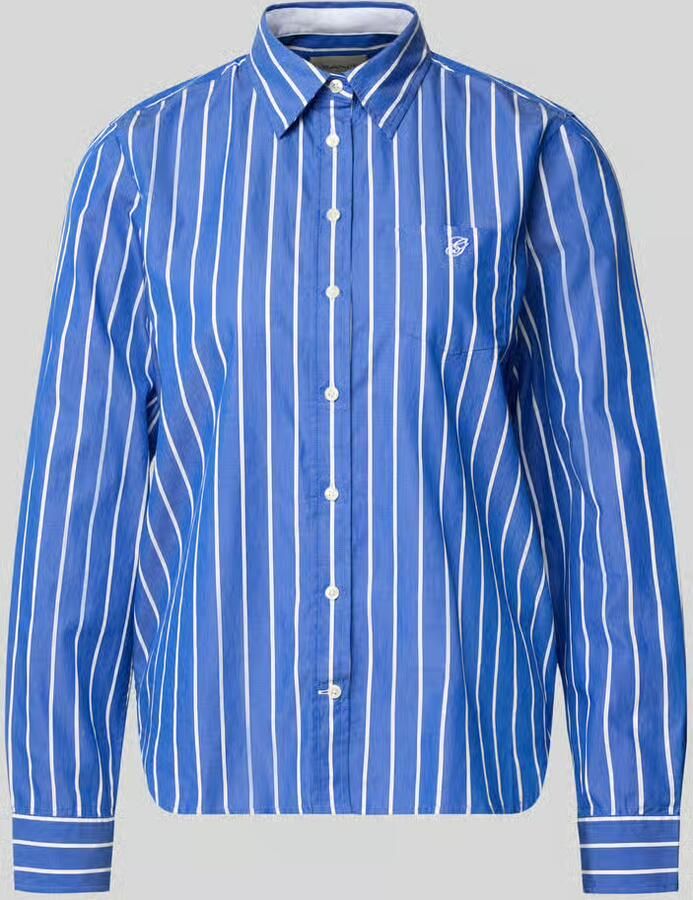 Gant Regular fit Blouse met borstzak en labelstitching