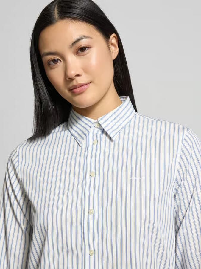 Gant Donkerblauwe polo met lange mouwen en 2 knopen Blue - Foto 5