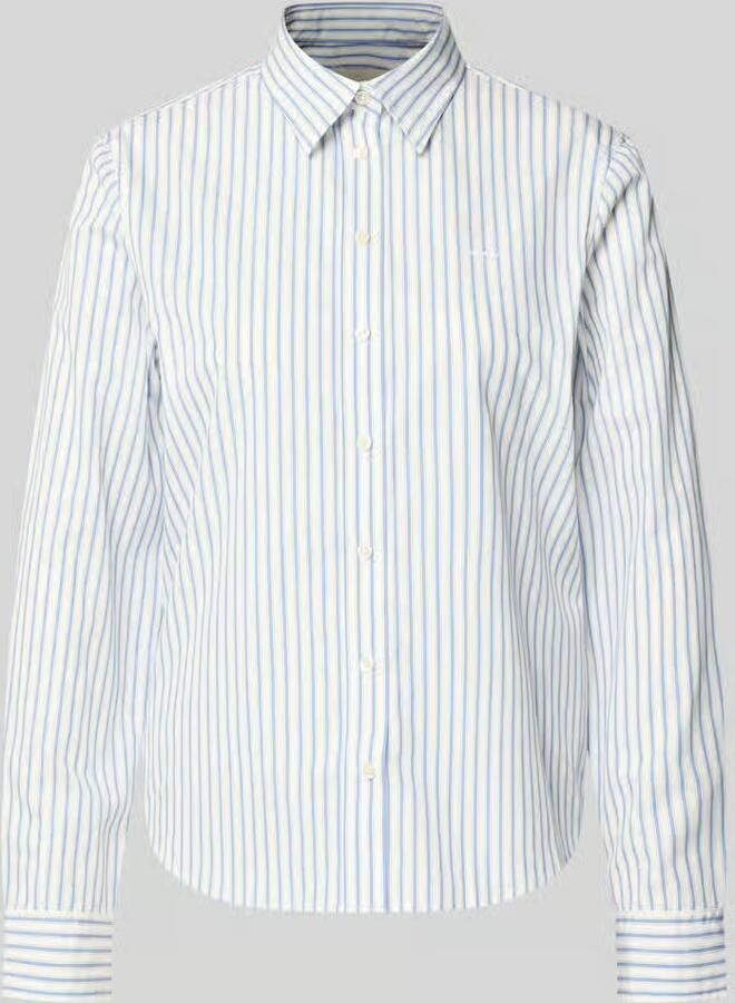 Gant Donkerblauwe polo met lange mouwen en 2 knopen Blue - Foto 8