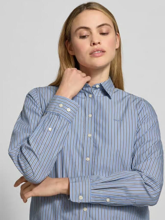 Gant Donkerblauwe polo met lange mouwen en 2 knopen Blue - Foto 7