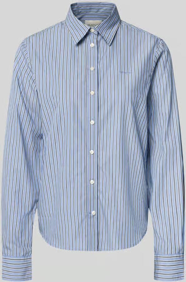 Gant Donkerblauwe polo met lange mouwen en 2 knopen Blue - Foto 9